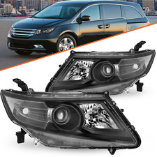 For 2011-2017 Honda Odyssey  Halogen Black Clear Corner Headlights Pair L+R picture