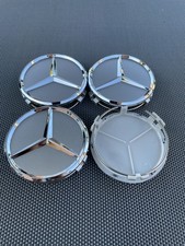MERCEDES BENZ 4x SILVER 75 mm/2.95in Wheel Center Caps picture