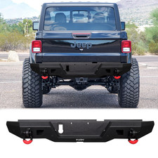 Vijay For 2020-2025 Jeep Gladiator JT Steel Rear Bumper With LED Light&D-rings picture