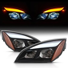 For 2018-2025 Freightliner Cascadia Full LED Black Housing Headlights Headlamp picture