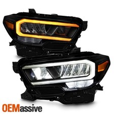 For 16-22 Toyota Tacoma Full LED Projector Black Headlights w/Sequential Signal picture