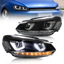 For 2010-2014 VOLKSWAGEN Golf 6 MK6/Jetta Wagon LED Headlights W/Sequential Pair picture