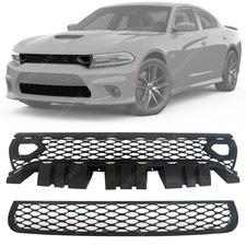 2PCs Upper Lower Grill Grille W/O Camera Hole For 15-23 Dodge Charger Scat Pack picture