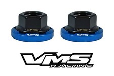 2 VMS RACING STRUT TOWER DRESS UP BLUE WASHERS & BLACK FLANGED NUTS FOR ACURA picture