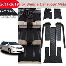 Toyota Sienna 5Pcs Black PU Leather Car Floor Mats & Trunk Mats Set picture