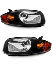 For 2003 2004 2005 Chevy Cavalier Black Headlights Assembly Headlamps Pair L+R picture