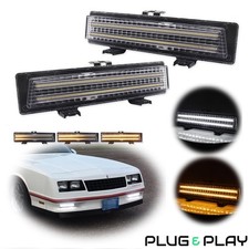 For 81-88 Chevrolet Monte Carlo SS Clear Switchback LED Parking Signal Light Set picture