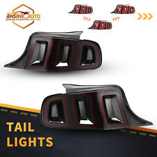For 10-14 Ford Mustang LED Tail Lights Sequential Signal Rear Brake Lamps Pairs picture