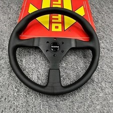 MOMO 340mm 14' MonteCarlo Genuine Leather Thickened Spoke Sport Steering Wheel picture