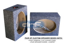 2 Speaker Boxes Square 6 x 9 Inch Car Audio Speaker Box Enclosures 6