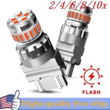 2/4X 3157LED Strobe Flashing Blinking Brake Tail Light Parking Safety Warn bulb picture