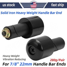 Solid Iron Handle Bar Ends Heavy Weight Vibration Reducing Grip Plugs 7/8