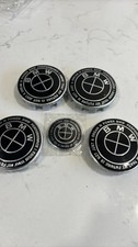 4 pcs 50th Anniversary Black Wheel Center Caps 68mm steering wheel BMW Kith  picture