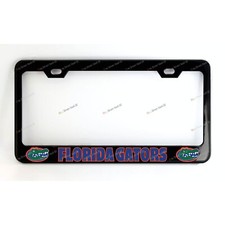 Florida Gators Custom Made Black Metal License Plate Frame  +Screw Caps picture