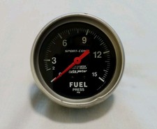 Vintage Auto Meter Sport Comp Mechanical Fuel Gauge #3411  0-15 psi picture