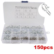 150Pcs Motorcycle Atv Spring Clip Vacuum Fuel Oil Hose Line Band Clamp 5-14Mm picture