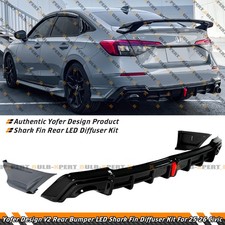 For 2025-26 Honda Civic Sedan Yofer Urban Gray LED Rear Diffuser + Corner Spats picture