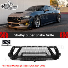 For Ford Mustang EcoBoost/GT 2024-2026 Shelby Super Snake Grille Gloss Blk Style picture