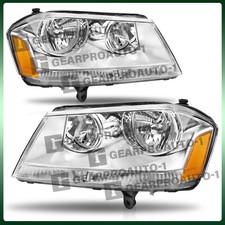 For 2008-2014 Dodge Avenger Headlights Assembly Chrome Housing Amber Corner Lamp picture