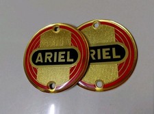 ARIEL Gas Tank Emblem Badge Gold Base Pair picture