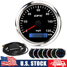 85mm Waterproof GPS Speedometer 120MPH Digital Gauge for Motorcycle Car Boat US picture