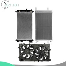 Dual Cooling Fan and Radiator Condenser Kit For 2013 2014 2015 Chevrolet Malibu picture