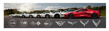 Corvette Generations C1 - C8 Steel Sign 35X9 (Large) picture