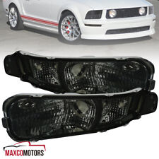 Smoke Bumper Lamps Fit 2005-2009 Ford Mustang Front Turn Signal Replacement Pair picture