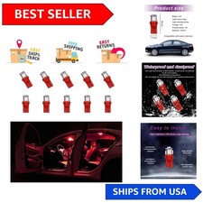 10 PCS High Brightness T10 LED Car Interior Light Bulbs - Red Ambient Lighting picture