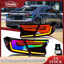 Smoked RGB LED Tail Lights for 2018-2022 Honda Accord Sedan 10th Gen Rear Lights picture