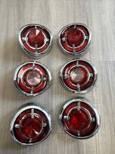 1962 Chevy Impala Tail Light & Backup Lens Assembly Kit w/ Bezels Trim Lens Base picture