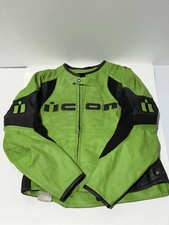 Icon Overlord Leather motorcycle jacket green picture