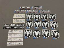 Lot Of Dodge Jeep Emblems Lot Batch Set Used OEM Chrome picture