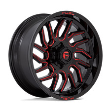 20x9 Fuel D808 Hurricane Gloss Black Milled Red Tint Wheel 6x135 (1mm) picture