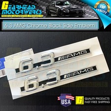 6.3 AMG Side Emblem Chrome Black Fender Badge For Mercedes W204 C63 W212 E63 S63 picture