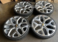 28” Inch SNOWFLAKE Silver Machine WHEELS TIRES Chevy Silverado Tahoe Suburban picture