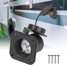 15A 125V Shore Power Inlet Port Plug,NEMA 5-15P Male Receptacle RV Flanged Inlet picture