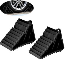 2 Pack Heavy Duty Wheel Chocks with Handles, Non-Slip Tire Chocks for RV Trailer picture