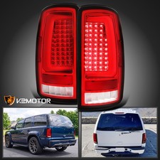 Fit 2000-2006 Chevy Suburban Tahoe GMC Yukon LED Tube Tail Lights Red Left+Right picture