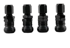 4 RAYS VOLK RACING BLACK FORGED ALUMINUM VALVE STEM CAPS WHEEL RIM UNIVERSAL JDM picture