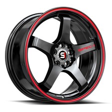 Spec-1 SPT-31 18x8.5 4x100 4x114.3 +38 Cb 73.1 Gloss Black & Red Line picture