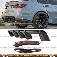 For 2021-26 BMW G80 M3 Dry Carbon Fiber Add-On Rear Diffuser + Corner Extension picture