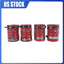 New 4X Silicone Red Hump Hose Charge Air Cooler with Clamps 4