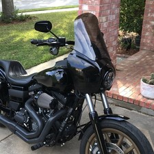 Front Smoke Quarter Black Fairing For Harley Club Style Dyna Street Bob FXDB. picture
