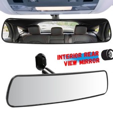 UNIVERSAL 245MM 10'' WIDE INTERIOR CAR REAR VIEW MIRROR ADJUSTABLE+ADHESIVE KIT picture