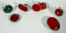 Vintage License Plate Bicycle Motorcycle Reflectors Set of 7 Various Styles picture