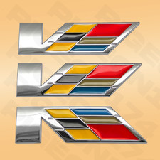 3pcs V Emblem Silver 3D Metal Rear Fender Badge For CTS SRX STS Nameplate picture