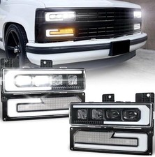 500% Brighter LED Headlight Assembly DRL Fits 88-98 Chevy GMC C/K Tahoe Yukon 3 picture