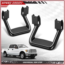 [2Pcs] Aluminum Side Steps for Chevy GMC Dodge Ford Pickup Trucks SUVs Black picture