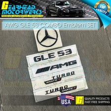 AMG GLE53 SUV TURBO 4MATIC+ Star Trunk Emblem Black Combo Set For Mercedes V167 picture